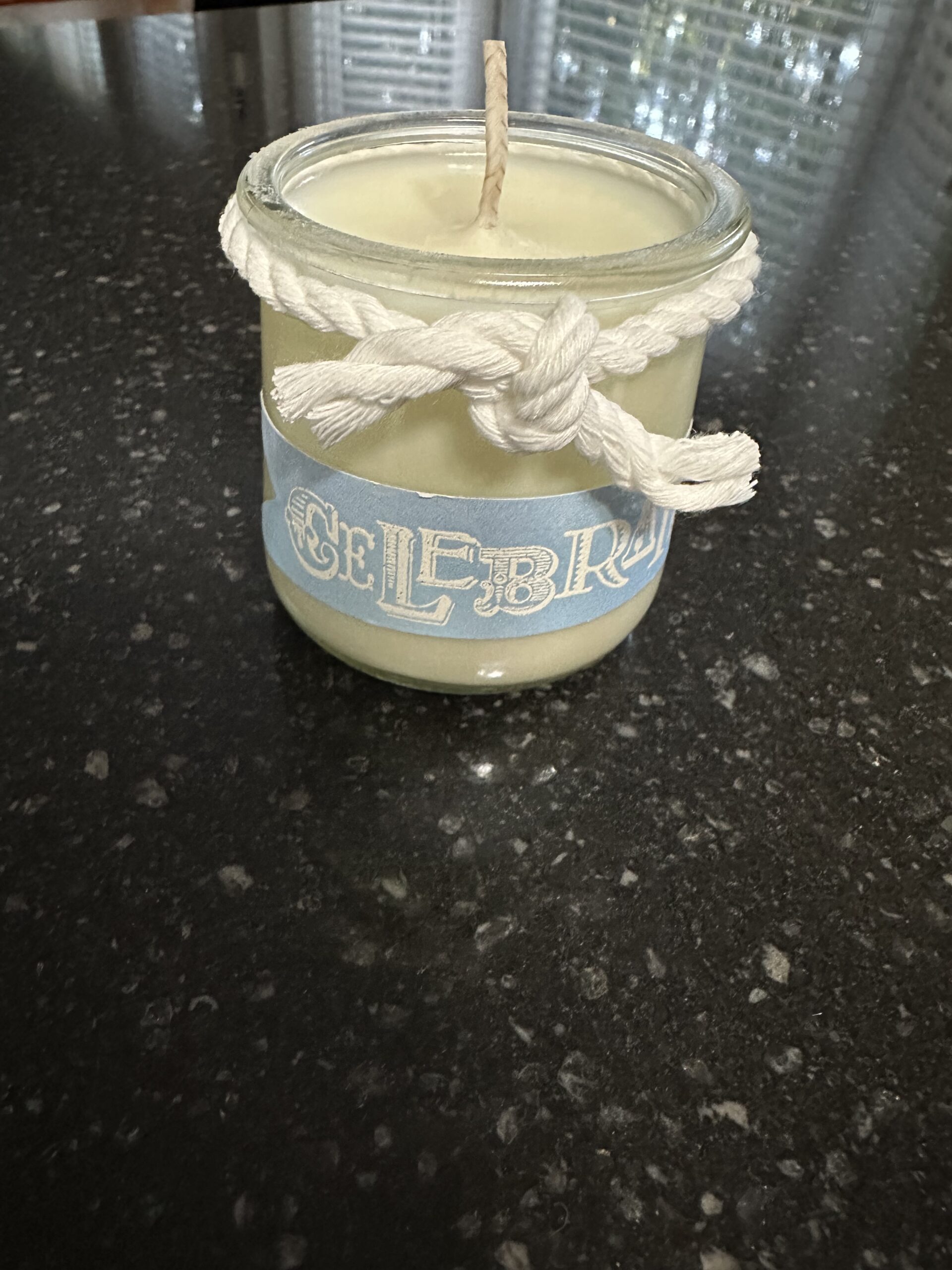 DIY SOY CANDLE WITH UP CYCLED OUI YOGURT JAR